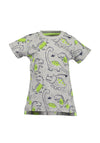 Blue Seven Baby Boy Dino Print Tee, Grey