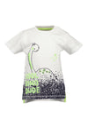 Blue Seven Baby Boy Cool Dino Dude Tee, White