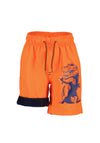 Blue Seven Boy Dino Print Swim Short, Orange