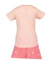 Blue Seven Girl Heart Tee and Short Set, Pink