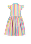 Blue Seven Girl Stripe Frill Sleeve Dress, Pink