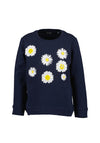 Blue Seven Girl Floral Long Sleeve Sweatshirt, Navy