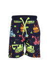 Blue Seven Baby Boy Construction Print Short, Navy