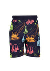 Blue Seven Baby Boy Construction Print Short, Navy