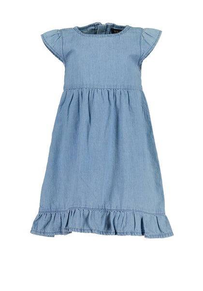 seven denim dress Chic Double-Breasted Denim Blue Belted Midi Shirt Dress Navy Blue / M