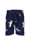 Blue Seven Boy Dino Print Short, Navy