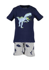 Blue Seven Boy Dino Short Pyjama Set, Navy