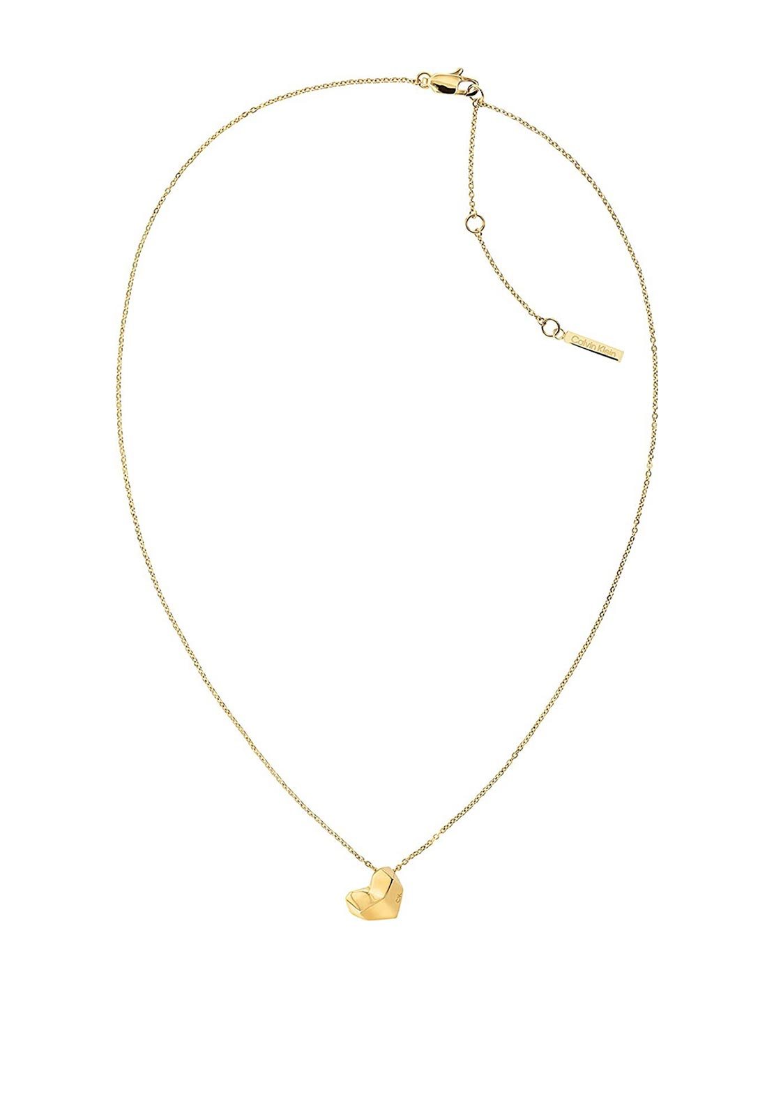 Calvin Klein Faceted Heart Necklace, Gold