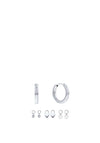 Calvin Klein Huggie Hoop Charm Set, Silver