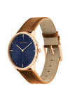 Calvin Klein Leather Strap Watch, Gold