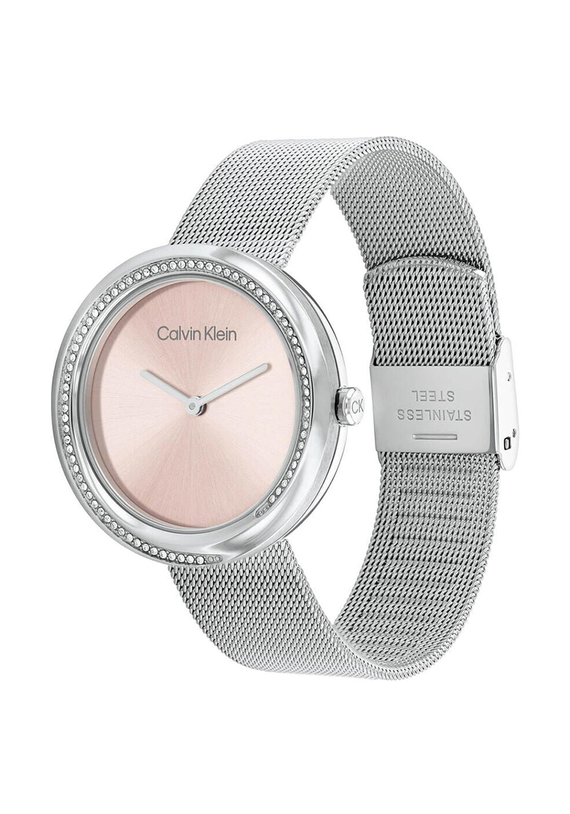 Calvin Klein Ladies Mesh Strap Watch, Silver