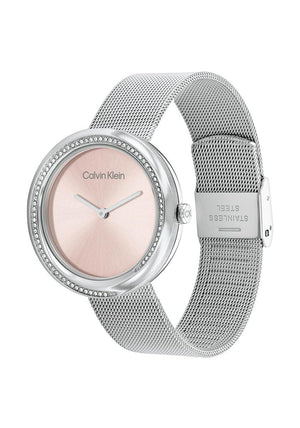 Calvin Klein Ladies Mesh Strap Watch, Silver