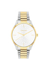 Calvin Klein Ladies Monogram Dial Two-Tone Watch, Silver & Gold