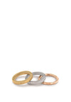 Calvin Klein Tri Colour Stacked Rings, Gold, Silver & Rose Gold Size 54