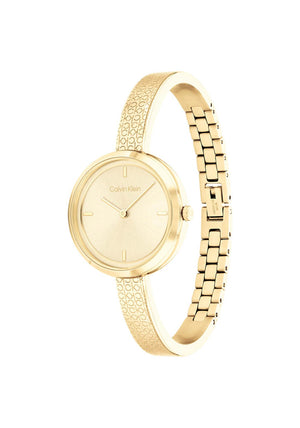Calvin Klein Ladies Monogram Bracelet Watch, Gold