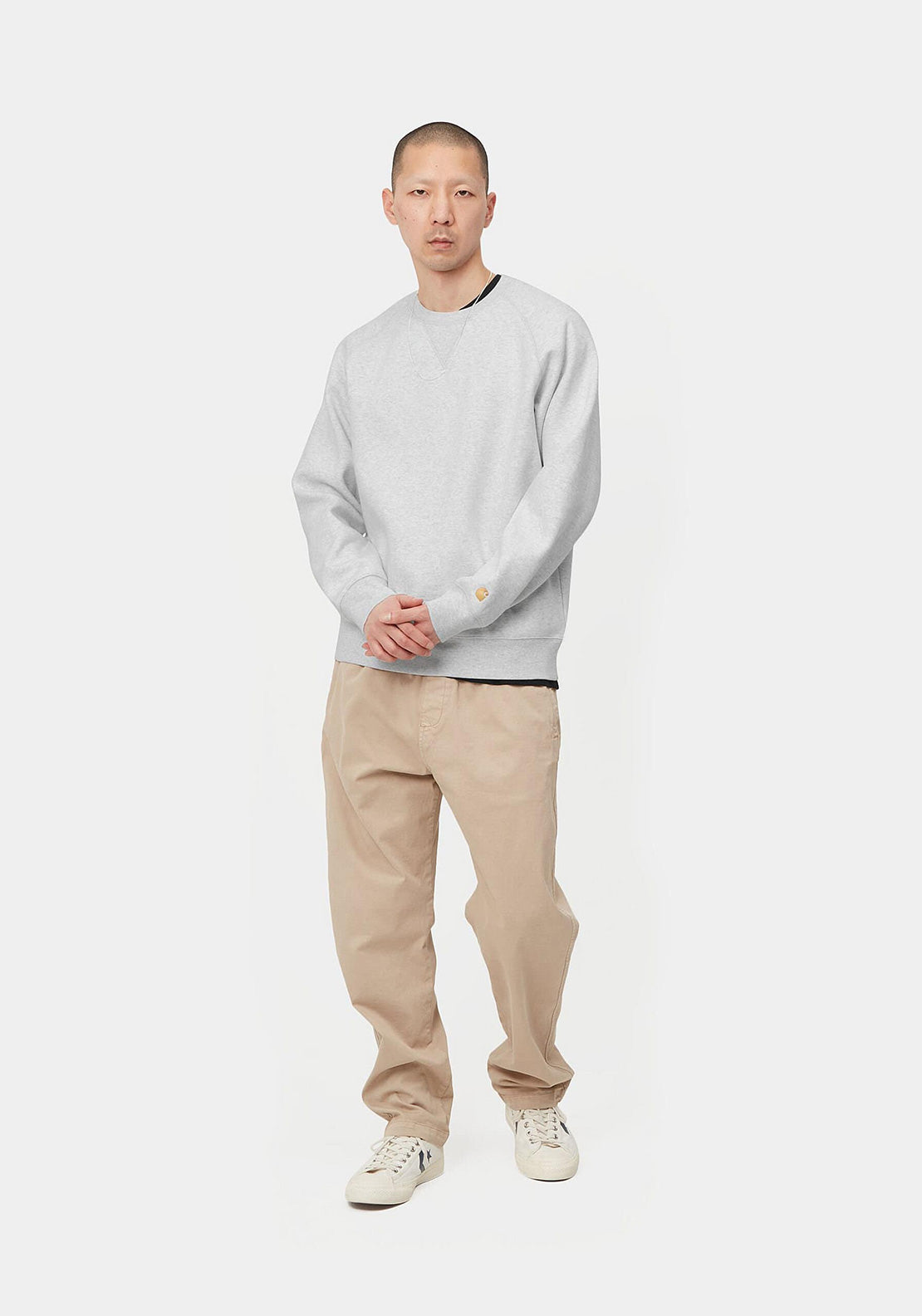 Carhartt WIP Chase Crew Neck Sweatshirt, Ash Heather