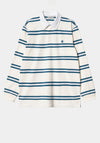 Carhartt Tork Stripe Rugby Polo Shirt, Wax & Teal