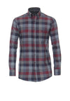 Casa Moda Check Long Sleeve Shirt, Light Lobster