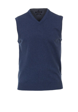 Casa Moda V Neck Sweater Vest, Medieval Blue