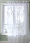 Catherine Lansfield Wisteria Floral Voile Single Panel Slot Top, White