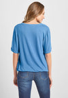 Cecil V Neck Short Sleeve Top, Blue