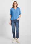 Cecil V Neck Short Sleeve Top, Blue