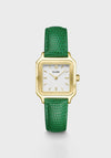 Cluse Gracieuse Petite Croc Strap Watch, Gold & Green