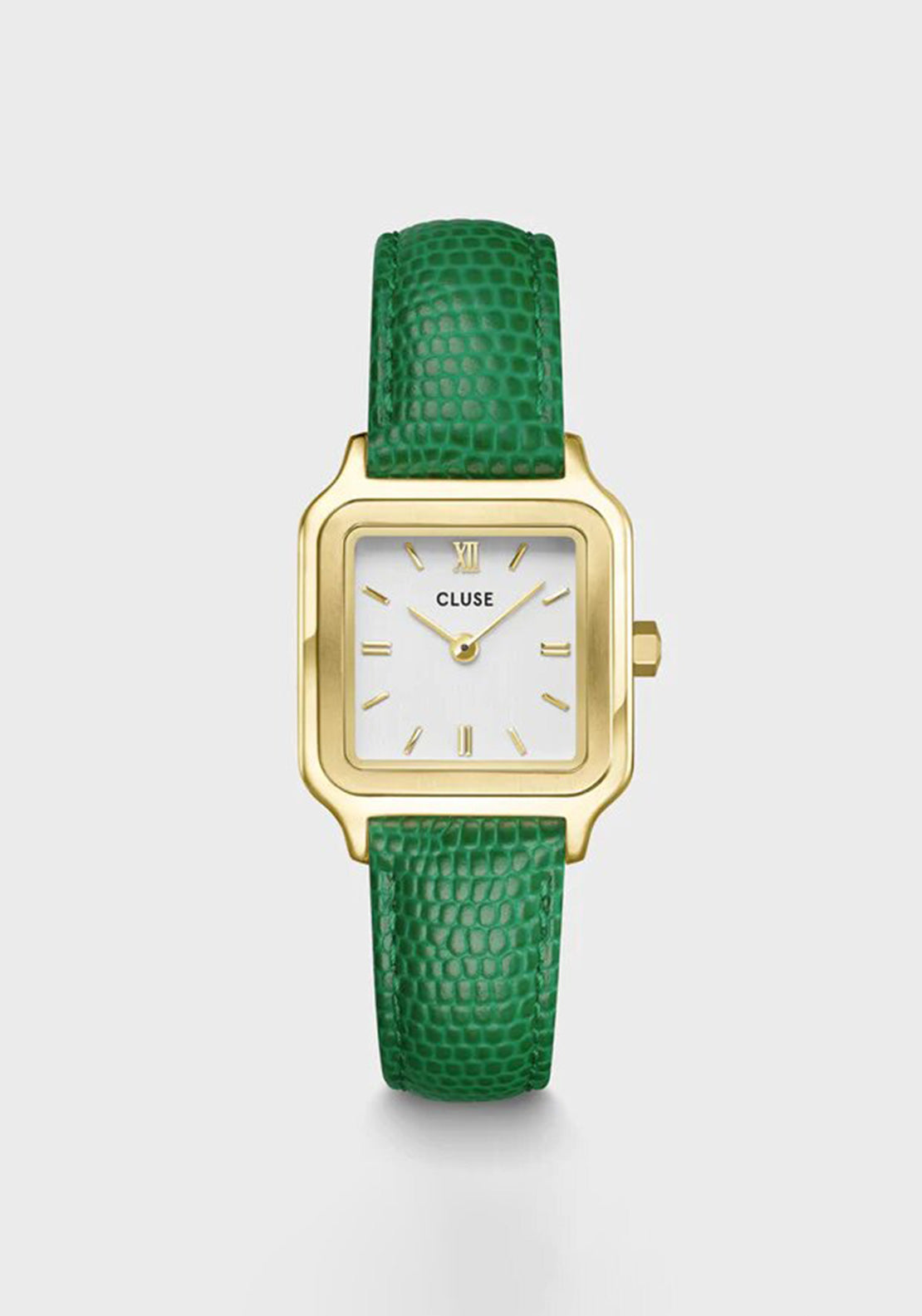 Cluse Gracieuse Petite Croc Strap Watch, Gold & Green