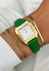 Cluse Gracieuse Petite Croc Strap Watch, Gold & Green