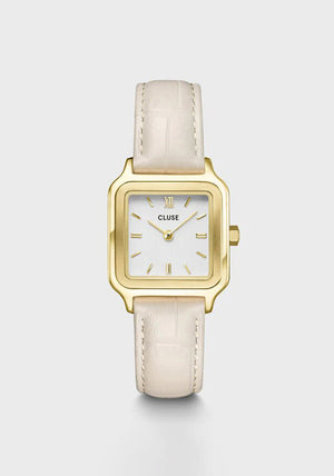 Cluse Gracieuse Petite Croc Strap Watch, Gold