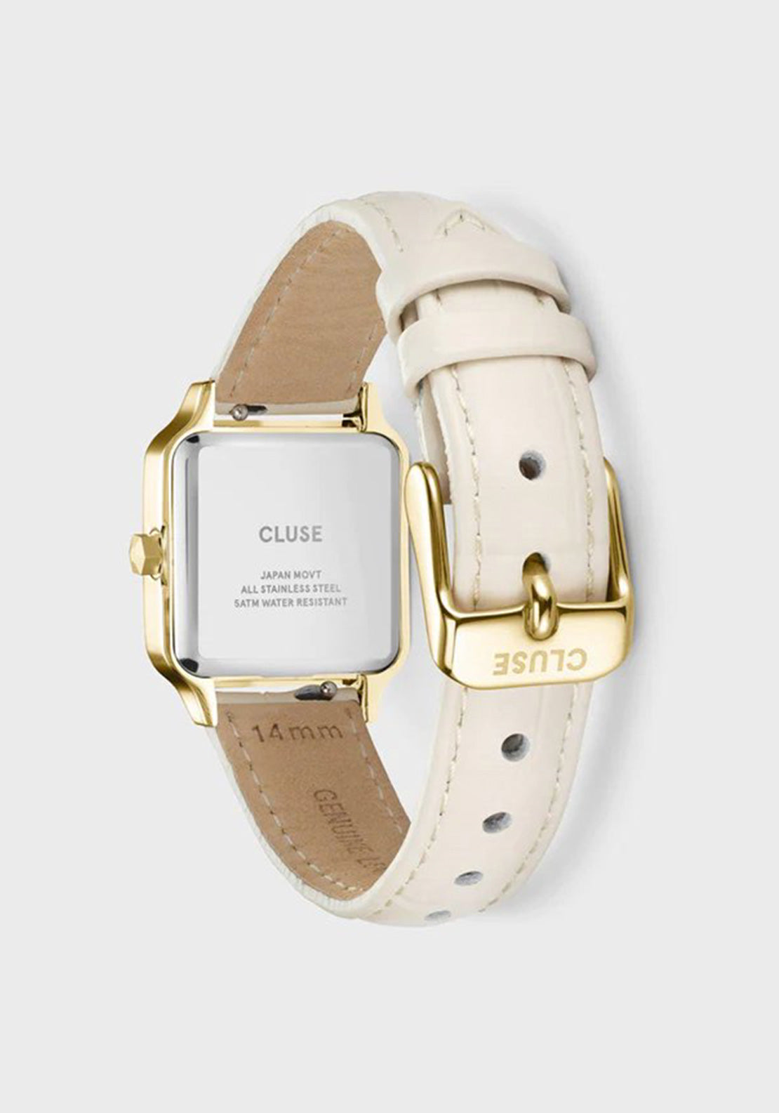 Cluse Gracieuse Petite Croc Strap Watch, Gold