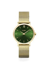 Cluse Minuit Mesh Ladies Watch, Gold & Green