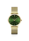 Cluse Minuit Mesh Ladies Watch, Gold & Green