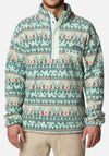 Columbia Helvetia Half Snap Button Fleece, Green & Beige Multi