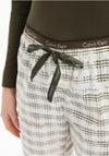 Calvin Klein Womens Scatter Plaid Pyjama Set, Khaki