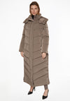 Calvin Klein Womens Maxi Padded Coat, Desert Brown
