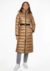 Calvin Klein Womens Belted Quilted Coat, Safari Canvas