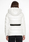 Calvin Klein Womens Belted Quilted Jacket, White