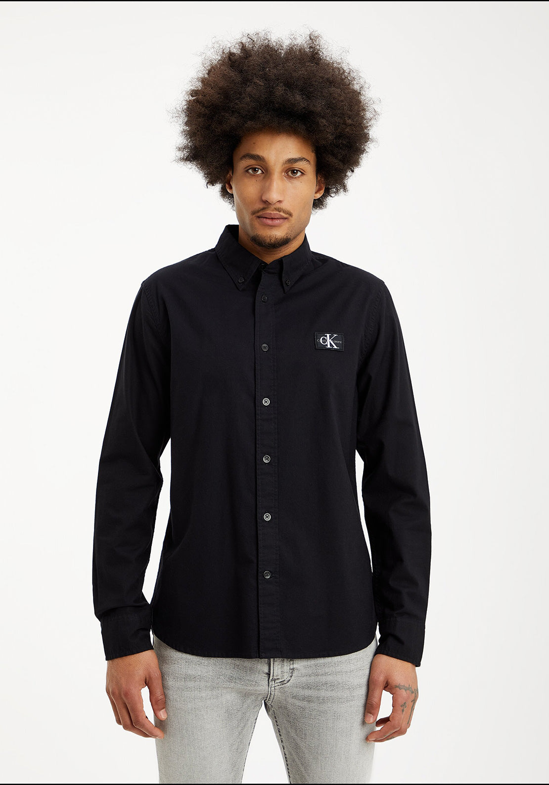 Calvin Klein Jeans Logo Badge Shirt, CK Black