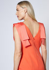 Caroline Kilkenny Brooke Satin Shoulder Midi Dress, Orange