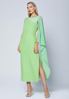Caroline Kilkenny Pen Drape Sleeve Maxi Dress, Green