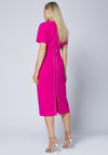 Caroline Kilkenny Riley Keyhole Midi Dress, Lipstick Pink