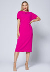 Caroline Kilkenny Riley Keyhole Midi Dress, Lipstick Pink