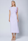 Caroline Kilkenny Trish Feather Shoulder Maxi Dress, Lilac