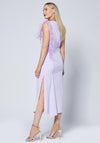 Caroline Kilkenny Trish Feather Shoulder Maxi Dress, Lilac
