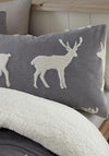 Catherine Lansfield Stag Sherpa Jacquard Duvet Set, Grey