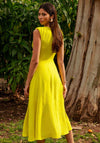 Cayro Drape Waist A-Line Midi Dress, Lime