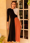 Cayro Melisa Colour Block Midi Dress, Black Multi