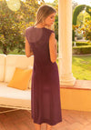 Cayro Victoria Ruched Waist Midi Dress, Purple