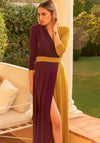 Cayro Valentia Wrap Maxi Dress, Purple & Lime